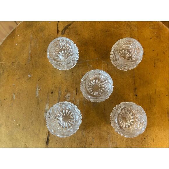 Vintage Lot Of 5 Crystal Salt Bowls Collectible (8852) - Picture 2 of 3